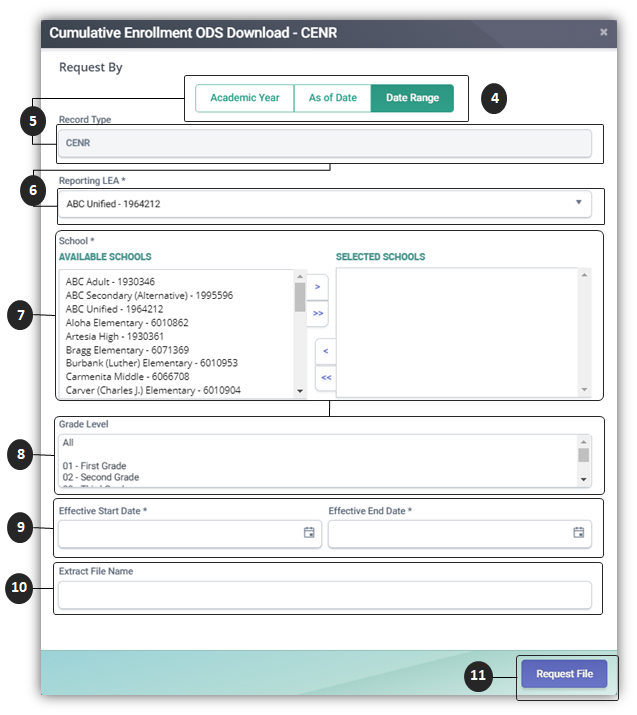 Cumulative Enrollment Extract procedure