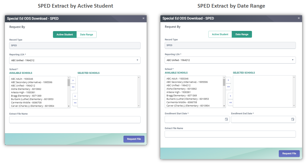 SPED ODS Extract Modal
