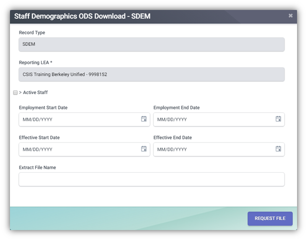 SDEM RealTime Extract Modal