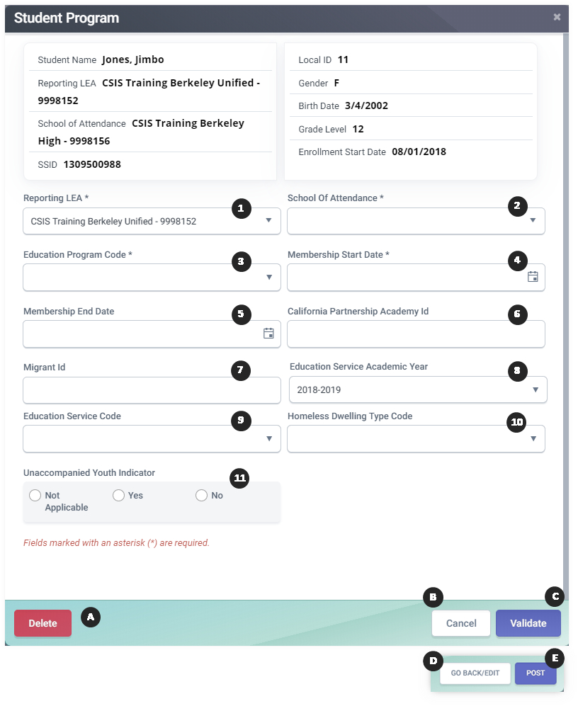 Student Program Details Modal