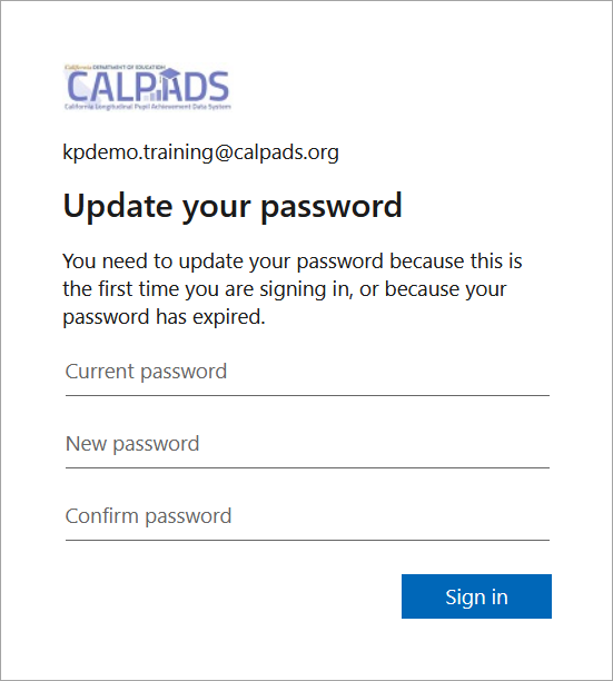 Sign in using your current (legacy) username and password