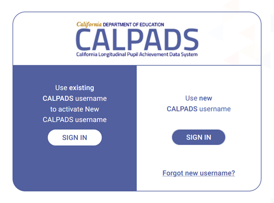 Sign in using your current (legacy) username and password