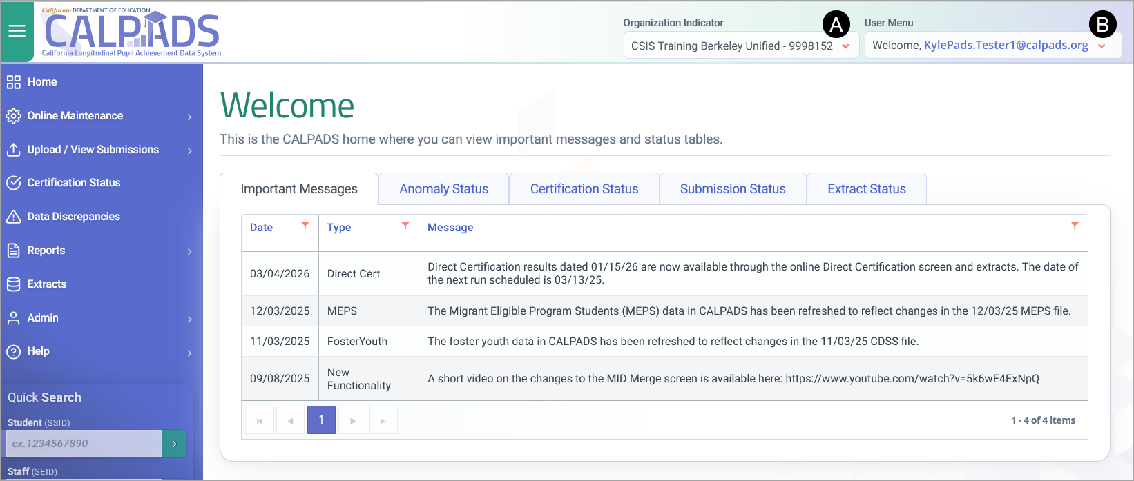 New User Authentication - CALPADS User Manual